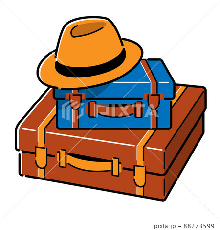 トランクケースと帽子のイラスト 88273599