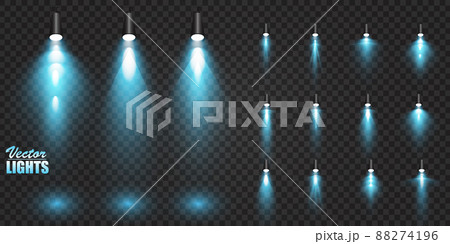 Vector Spotlights. Scene. Light Effects. Glow light effect. Vector illustration. 88274196
