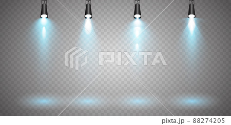 Vector Spotlights. Scene. Light Effects. Glow light effect. Vector illustration. 88274205