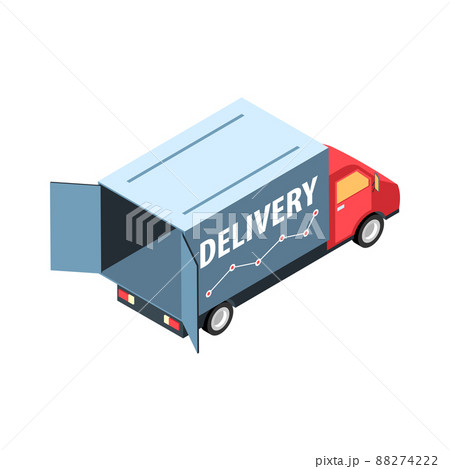 Isometric Delivery Truck Composition Isometric Delivery Truck Composition 88274222
