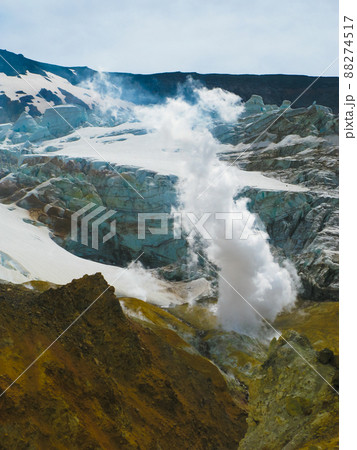 Fumarole in active crater of Mutnovsky volcano, Kamchatka, Russia Fumarole in active crater of Mutnovsky volcano, Kamchatka, Russia 88274517