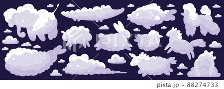 Fairytale Animal Clouds Icon Set Fairytale Animal Clouds Icon Set 88274733