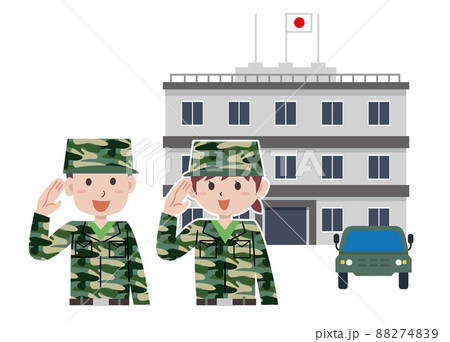 自衛隊 男女 上半身 自衛隊 男女 上半身 88274839