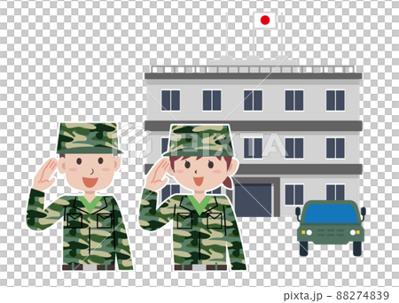 自衛隊 男女 上半身 自衛隊 男女 上半身 88274839