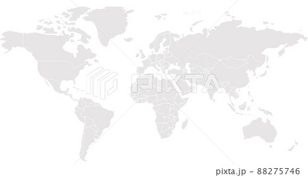 Simplified smooth border World map Simplified smooth border World map 88275746