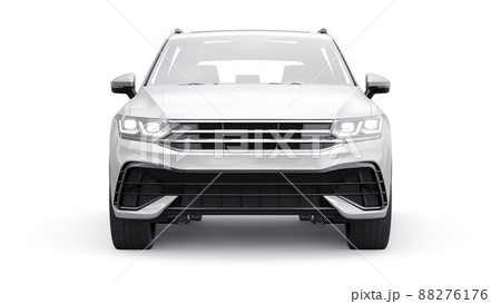 Compact white sports city SUV for exciting driving, for work and family on a white isolated background. 3d rendering. 88276176