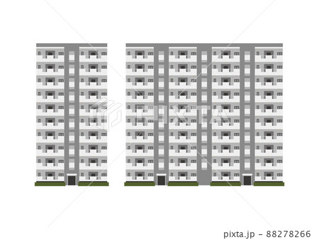 グレーの大規模マンションのイメージイラスト グレーの大規模マンションのイメージイラスト 88278266