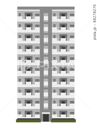 グレーの高層マンションイラスト グレーの高層マンションイラスト 88278270