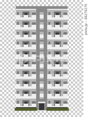 グレーの高層マンションイラスト グレーの高層マンションイラスト 88278270