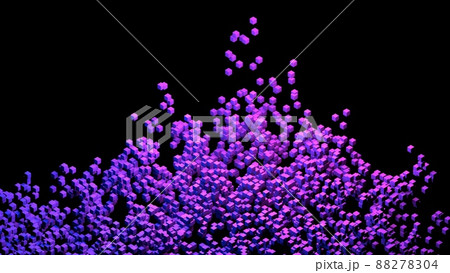 3D Abstract purple background. Random purple blocks on an empty black background. 3D Abstract purple background. Random purple blocks on an empty black background. 88278304