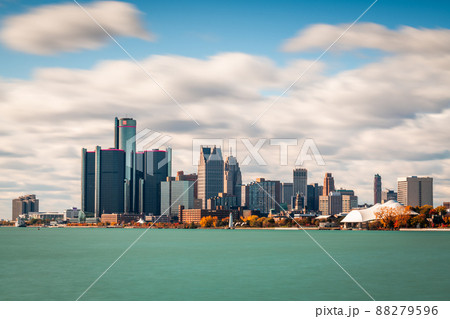 Detroit, Michigan, USA on the Detroit River 88279596