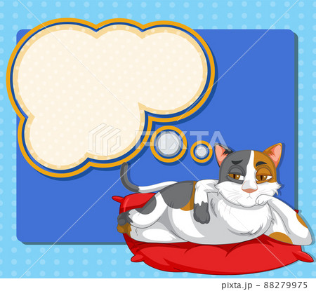 A cat thinking with an empty callout 88279975