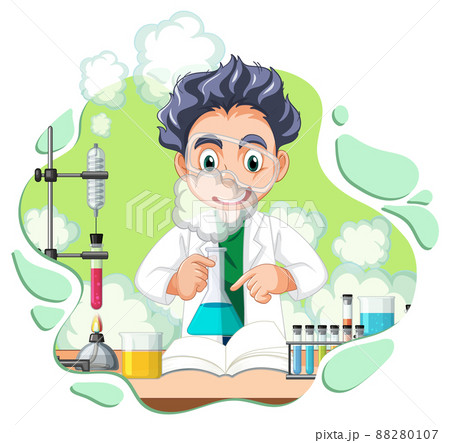 A scientist experiment in the lab on white background 88280107
