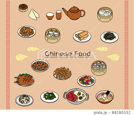 Varioud chinese foods set 88280332