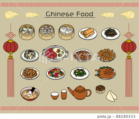 Varioud chinese foods set 88280333