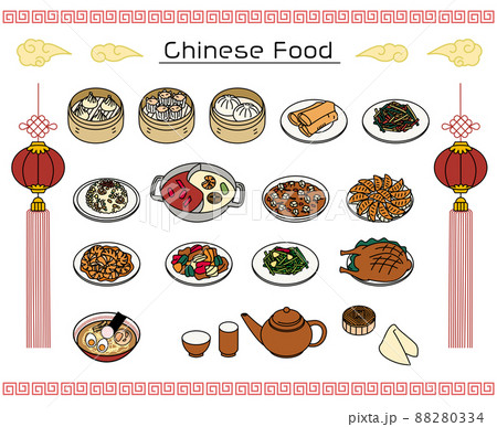 Varioud chinese foods set 88280334