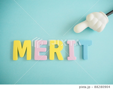 メリットMERITの単語と指差し棒 メリットMERITの単語と指差し棒 88280904