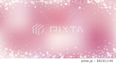 White heart love confettis. Valentine's day vignette vibrant background. Falling transparent hearts confetti on pinkish background. Extra vector illustration. White heart love confettis. Valentine's day vignette vibrant background. Falling transparent hearts confetti on pinkish background. Extra vector illustration. 88281146