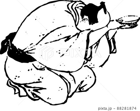 ありがたく1杯ちょうだいする男性 88281874