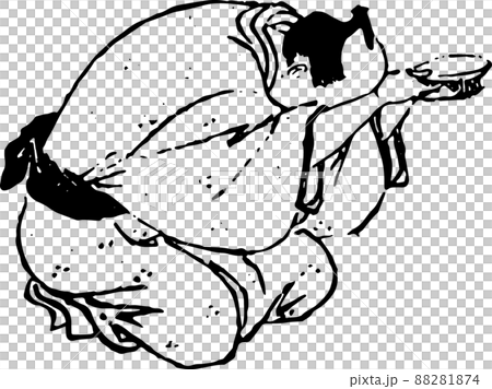 ありがたく1杯ちょうだいする男性 88281874