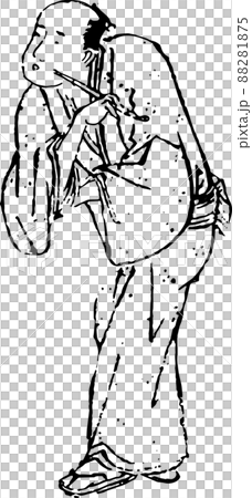 一個人一邊抽著煙管一邊走路 88281875