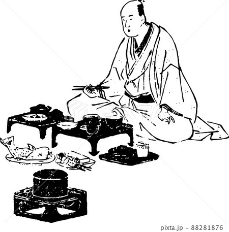 ごちそうを食べる男性 ごちそうを食べる男性 88281876