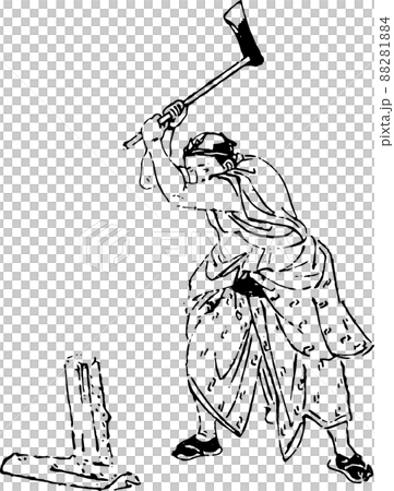 薪を割る男性 88281884