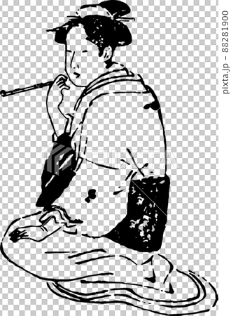 煙管を吸う女性 88281900