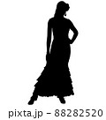 Black silhouette of flamenco dancer in beautiful dress 88282520