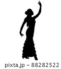 Black silhouette of flamenco dancer in beautiful dress 88282522