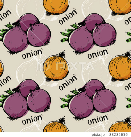 Onion seamless vector pattern 88282656