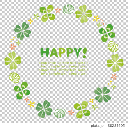 四葉草插圖圓框 88283605