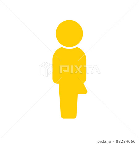 男性と女性の両方のシルエットを持つアイコン - ジェンダーレス・中性的・ノンバイナリーのイメージ素材 88284666