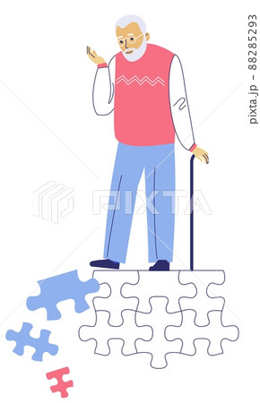 Dementia concept with memory loss of old man. 88285293