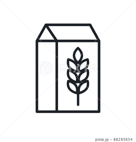 Flour bag icon. Food and bakery isolated line icons 88285654