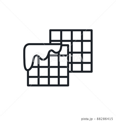 Waffles icon. Sweet desserts and pastry isolated line icons 88286415