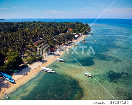 tropical beach with boats and a beautiful view from the top tropical beach with boats and a beautiful view from the top 88287129