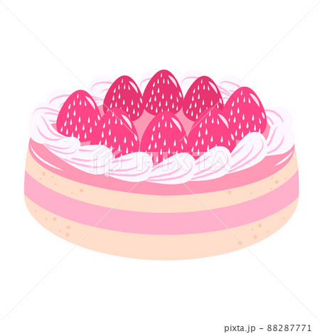 イチゴホールケーキイラスト素材 イチゴホールケーキイラスト素材 88287771