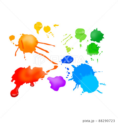 絵の具・インク スプラッシュ 七色のイラスト素材 [88290723] - PIXTA