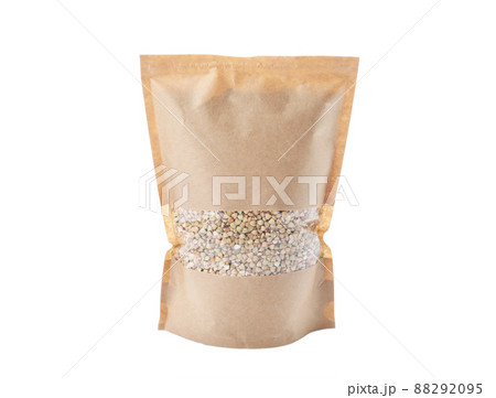 Green buckwheat in pack isolated on white Green buckwheat in pack isolated on white 88292095
