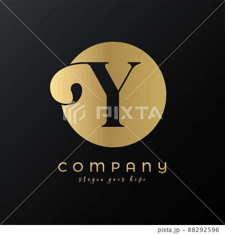 Abstract circle gold premium luxury letter Y logo design Abstract circle gold premium luxury letter Y logo design 88292596