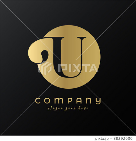 Abstract circle gold premium luxury letter U logo design 88292600