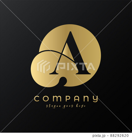 Abstract circle gold premium luxury letter A logo design 88292620