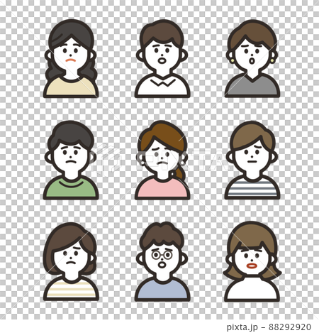 Sad person icon set Sad person icon set 88292920