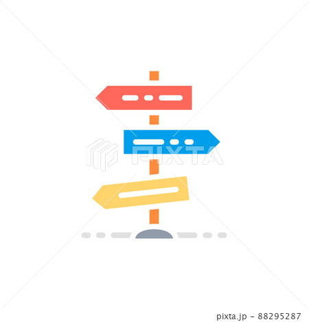 Vector traffic sign, intersection, crossroads white line icon. 88295287