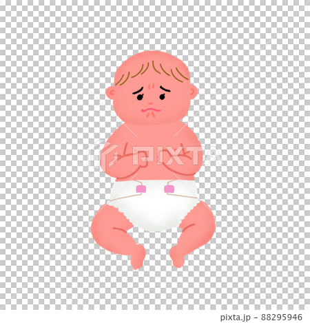 穿著尿布的裸體嬰兒和女孩 穿著尿布的裸體嬰兒和女孩 88295946