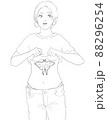 タトゥー女子　蛾 88296254