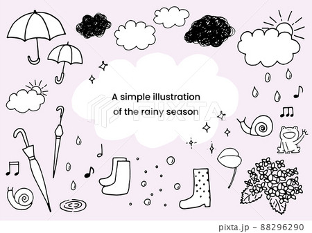 梅雨のラフな手描きイラスト 梅雨のラフな手描きイラスト 88296290