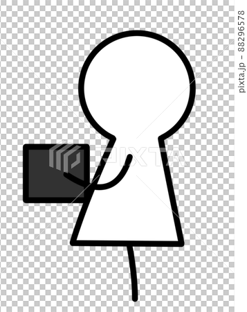Illustration material of stick man carrying luggage 88296578