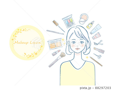 メイクレッスンする女性のイメージ素材 88297203